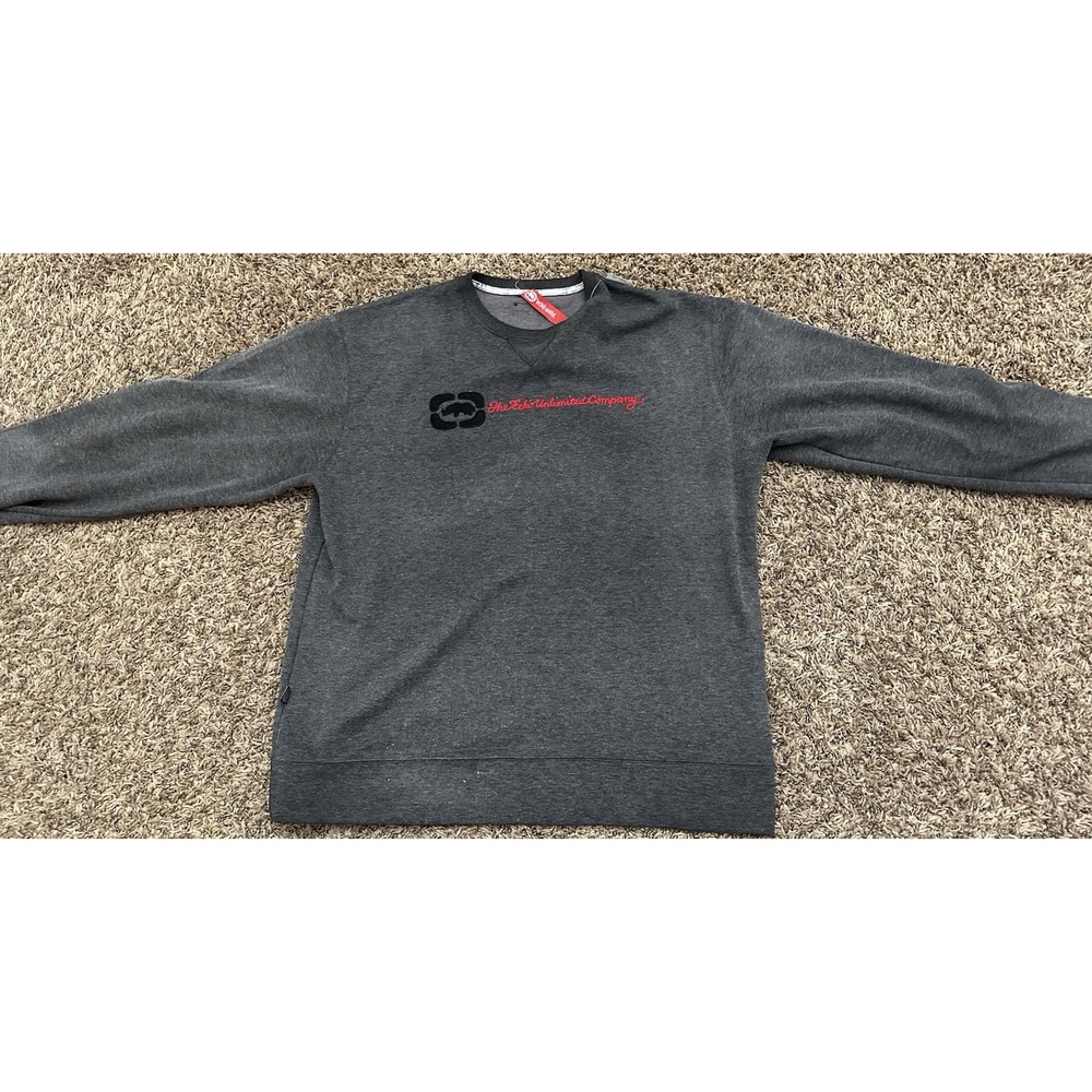 Ecko Unltd Sweatshirt Gray Pullover Y2K Style Hip Hop Mens XL